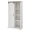 68" Brushed White Bookcase with Single Sliding Door