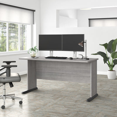60" Rugged Modern Office Desk in Platinum Gray
