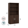 36" Modern Tall Bookcase in Black Walnut