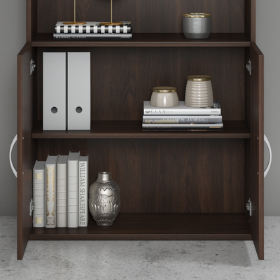 36" Modern Tall Bookcase in Black Walnut