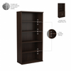 36" Modern 5-Shelf Bookcase with Doors in Black Walnut