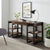 60" Dark Walnut Executive Desk with Built-in Shelving