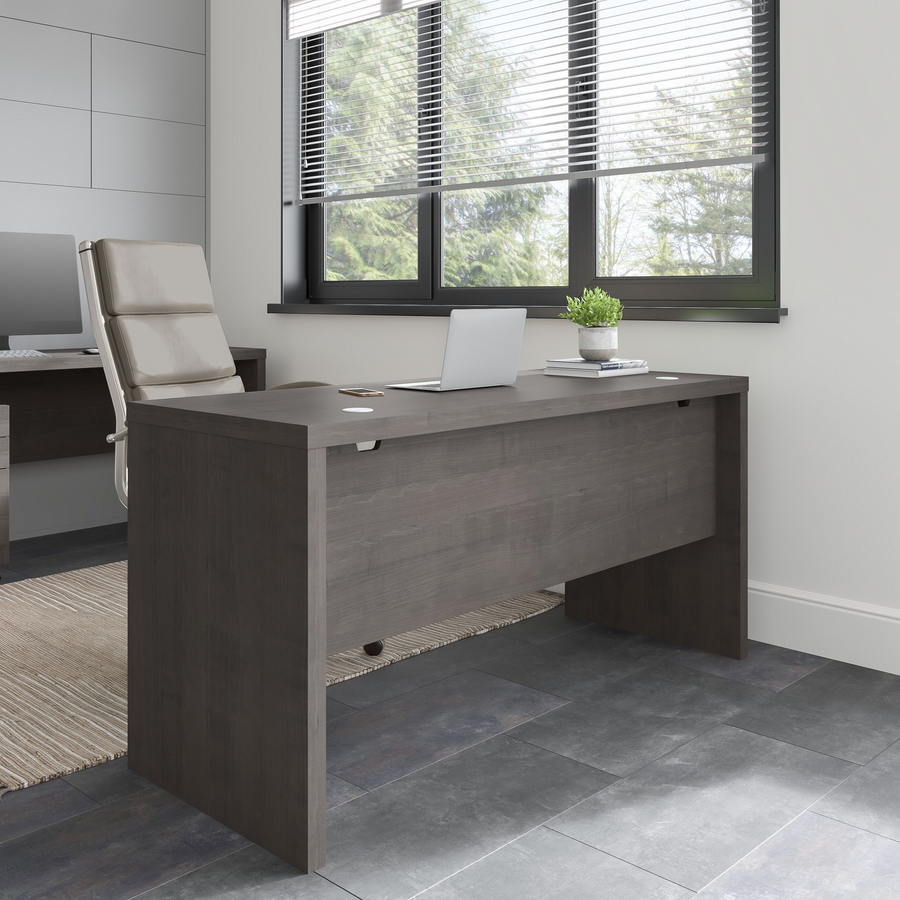 60" Modern Narrow Office Desk in Charcoal Maple