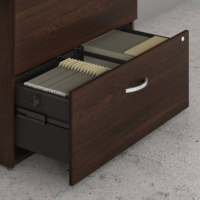 36" Pre-Assembled 2-Drawer Lateral File Cabinet in Black Walnut