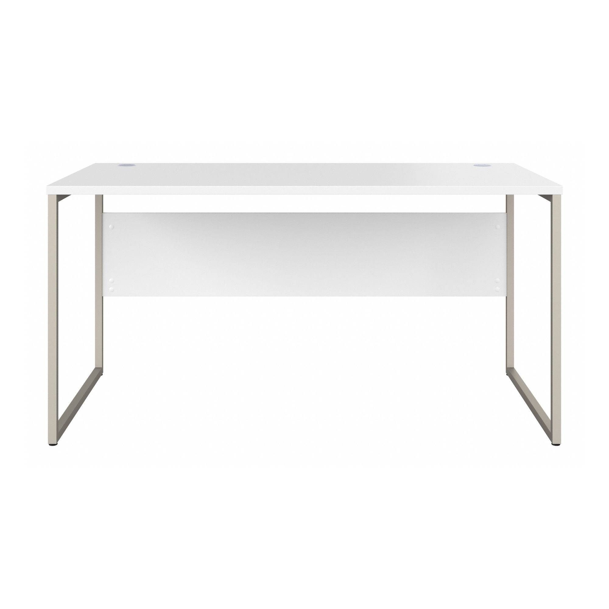 60" Elegant Modern Office Desk with Metal Legs in White