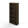 Elegant wooden bookcases with multiple shelves