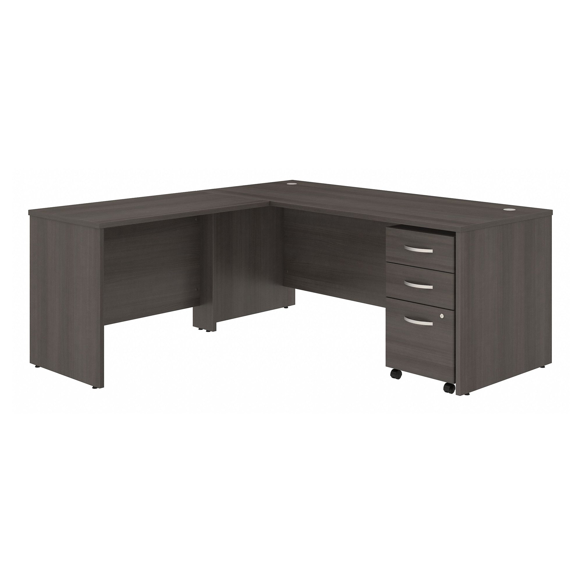 Storm Gray 72" x 72" Modern L-shaped Desk with Mobile Pedestal