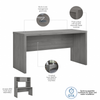 60" Modern Narrow Office Desk in Modern Gray