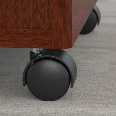 Premium Mahogany 60" Modern Office Desk with 3-Drawer Mobile Pedestal