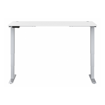 72" Standing Office Desk in White with Metallic Base