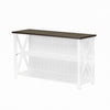 52" White & Gray Solid Wood Farmhouse Credenza