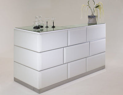 Bar Counter in White Lacquer or Wenge