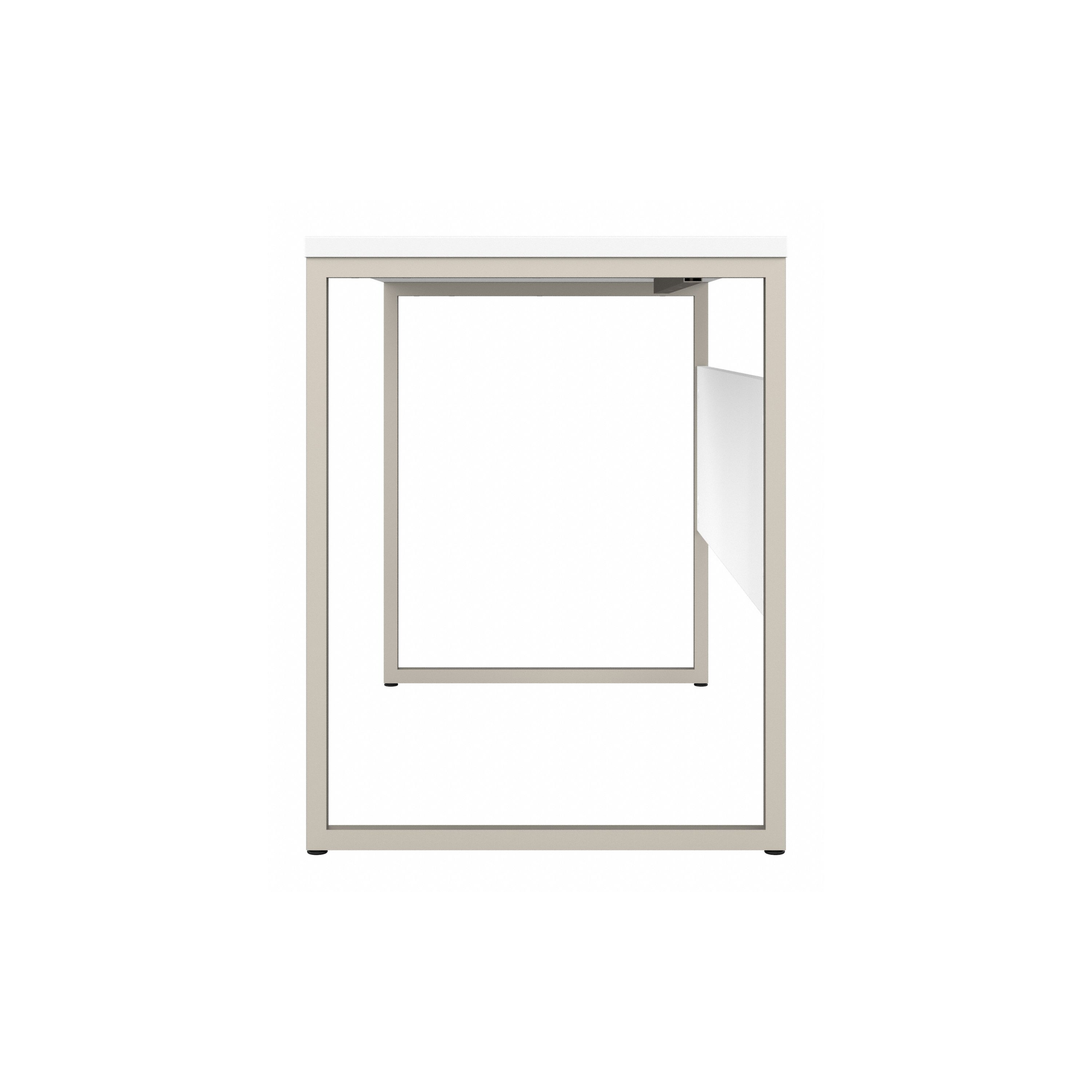48" Elegant Modern Office Desk with Metal Legs in White