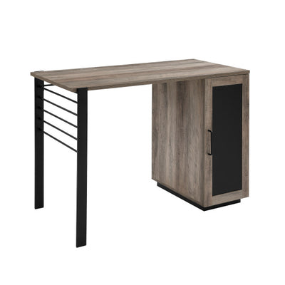 42" Gray Woodgrain Storage Desk with Chalkboard Door