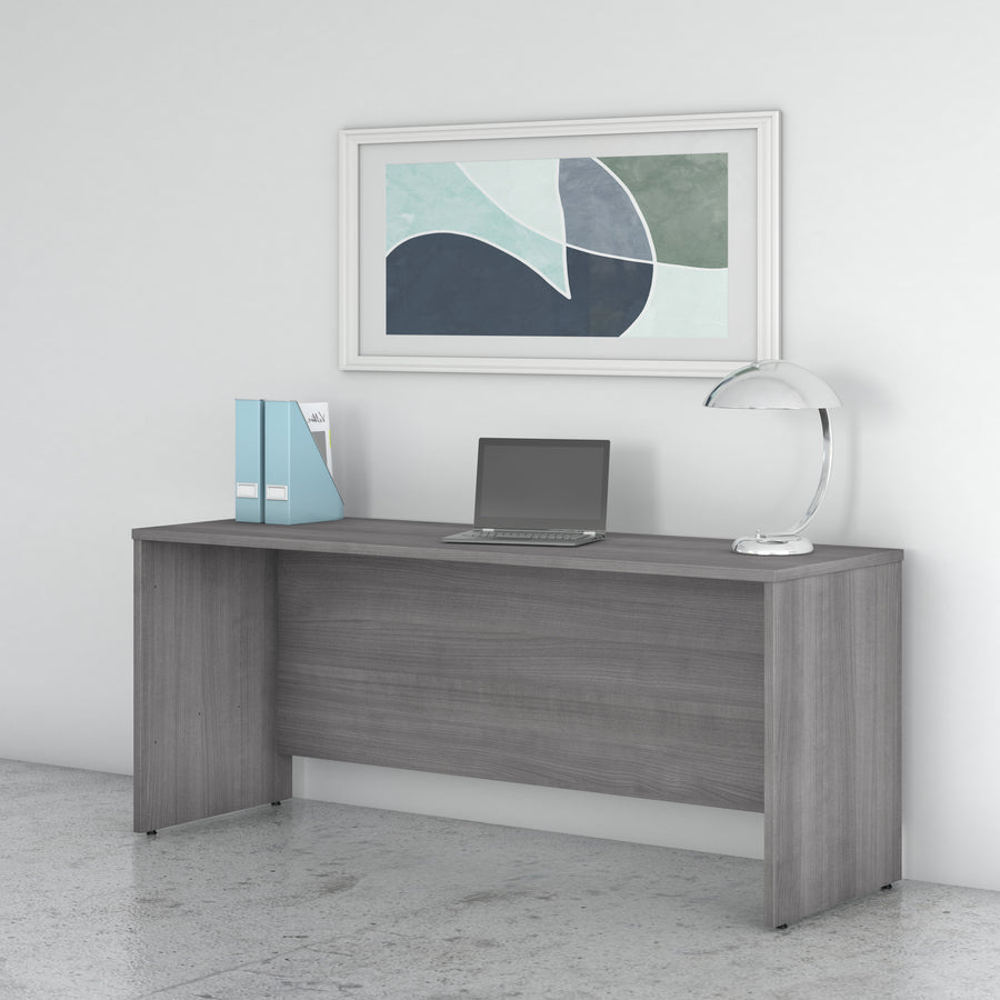 72" Premier Modern Desk with Privacy Panel in Platinum Gray