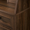 64" Vertical Desk with Storage Hutch in Dark Walnut