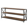 60" Industrial X-Frame Steel & Rustic Oak Woodgrain Credenza