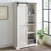 68" Brushed White Bookcase with Single Sliding Door