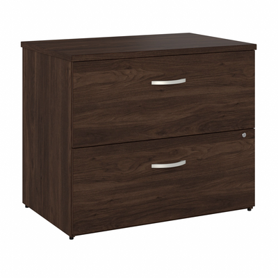 36" Pre-Assembled 2-Drawer Lateral File Cabinet in Black Walnut
