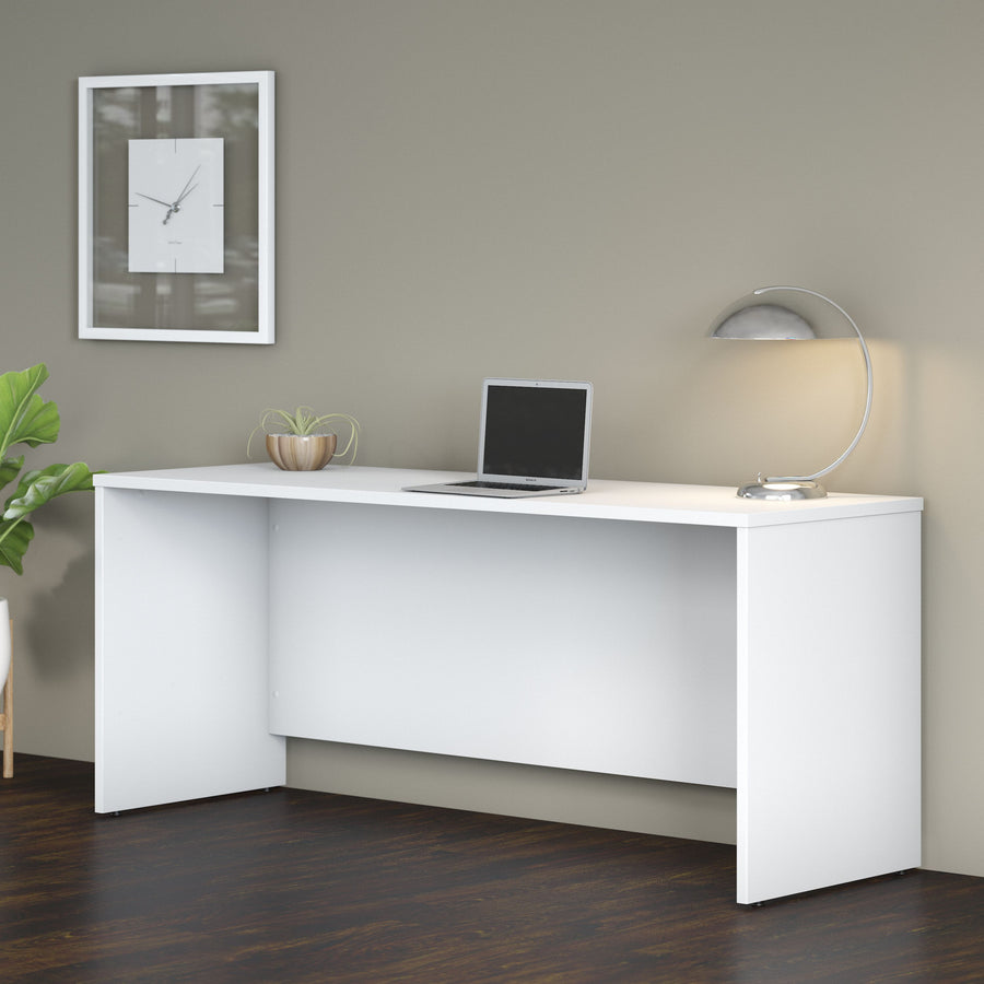 72" Premium Modern Office Desk with Privacy Panel in White
