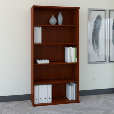 36" Modern Tall Bookcase in Hansen Cherry