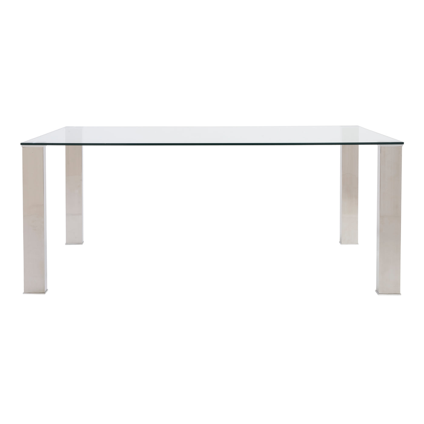 Modern glass office desk with sleek metal legs for a contemporary workspace