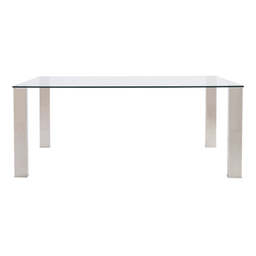 Modern glass office desk with sleek metal legs for a contemporary workspace