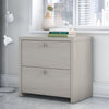 72" Modern L-Shaped Bow-Front Office Desk in Gray Sand