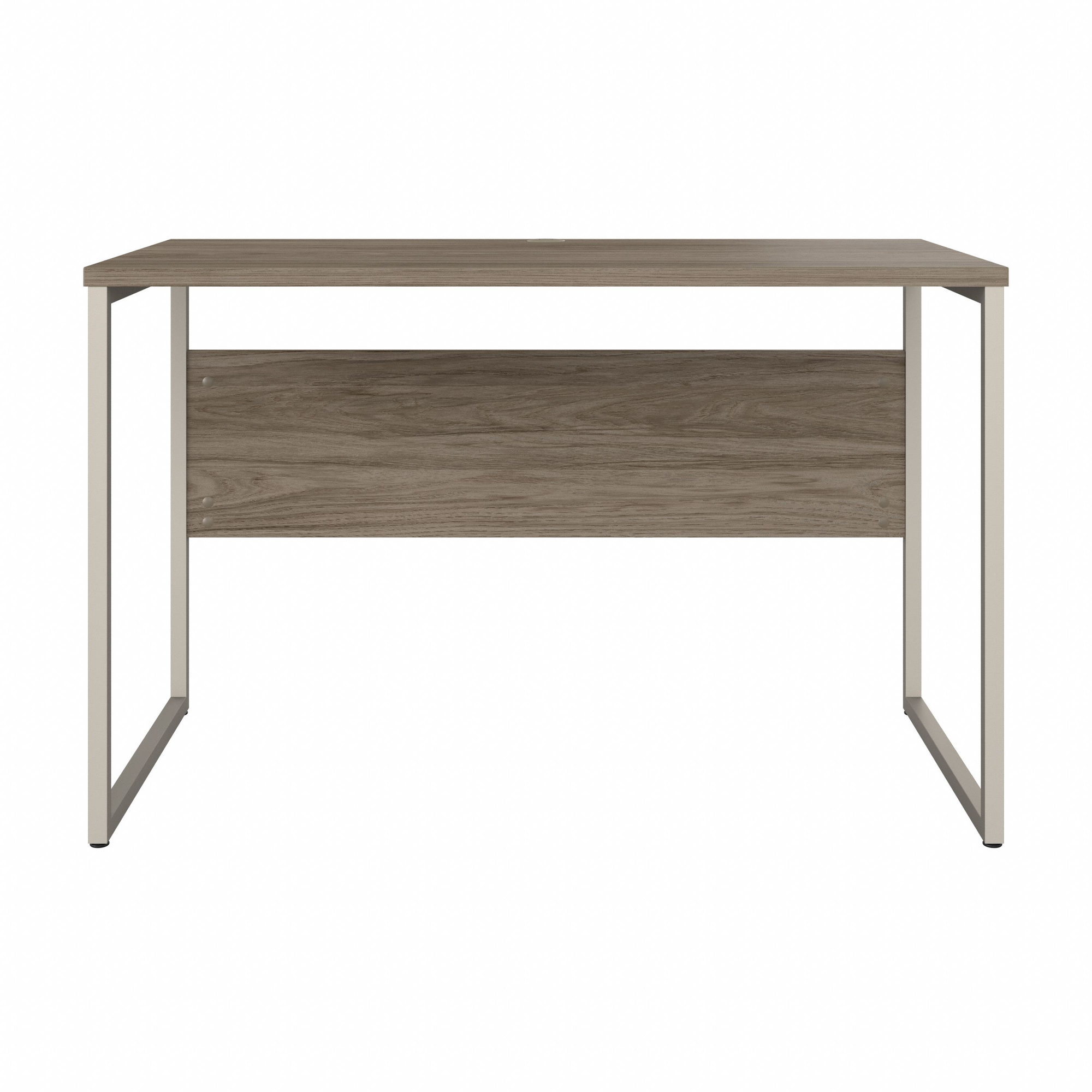 Sleek 48" Office Desk with Privacy Panel in Modern Hickory Finish