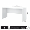 60" Modern Bow-Front Office Desk in Pure White