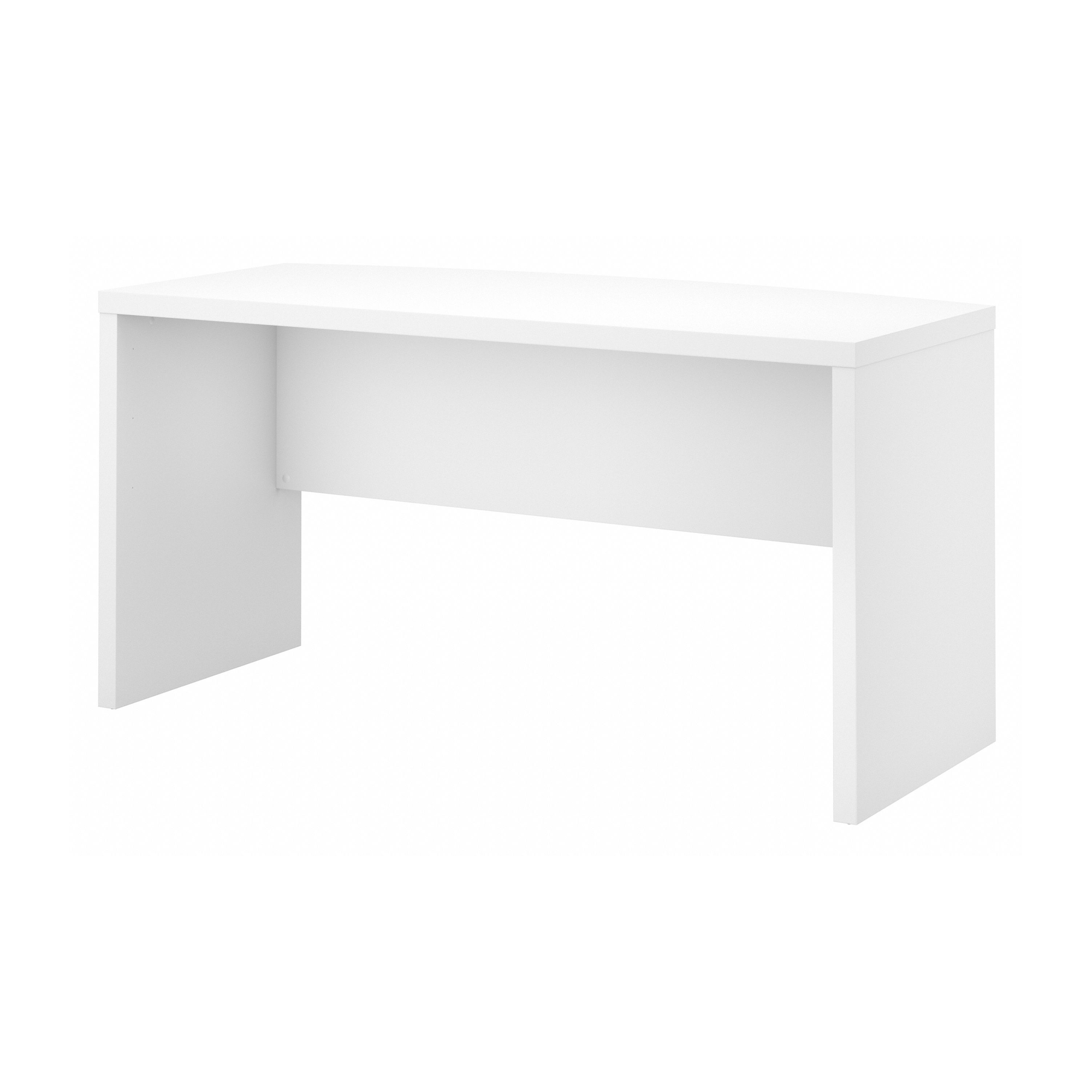 60" Modern Bow-Front Office Desk in Pure White