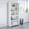 72" Standing Office Desk in White with Metallic Base