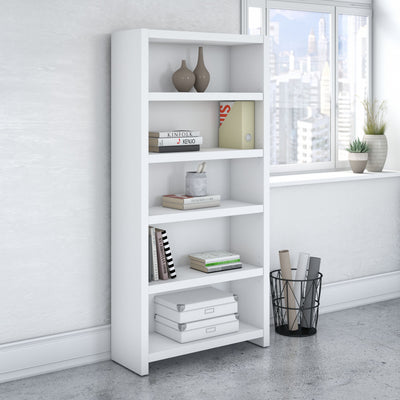 72" Standing Office Desk in White with Metallic Base