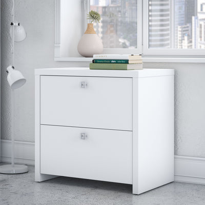 72" Standing Office Desk in White with Metallic Base