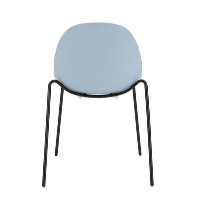Blue Guest or Conference Chair with Steel Legs (Set of 4)