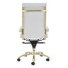 High Back White Leather & Gold Exceptional Office Chair