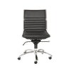 Armless Black Leatherette Modern Office Chair