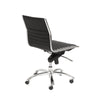 Armless Black Leatherette Modern Office Chair