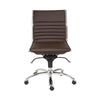 Armless Brown Leatherette Modern Office Chair