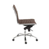 Armless Brown Leatherette Modern Office Chair