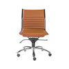 Armless Cognac Leatherette Modern Office Chair