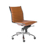 Armless Cognac Leatherette Modern Office Chair