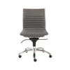 Armless Gray Leatherette Modern Office Chair