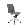 Armless Gray Leatherette Modern Office Chair