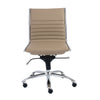 Armless Taupe Leatherette Modern Office Chair