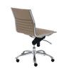 Armless Taupe Leatherette Modern Office Chair