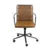 Brown Leather Low Back Office Chair