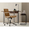 Brown Leather Low Back Office Chair