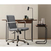 Gray Leather Low Back Office Chair