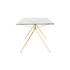 Modern 60" Executive Glass Desk with Matte Brushed Gold Frame